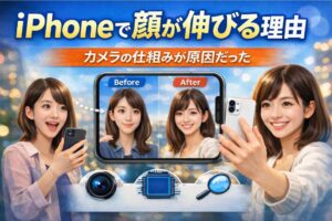 iPhoneで顔が伸びる理由｜カメラの仕組みが原因だった